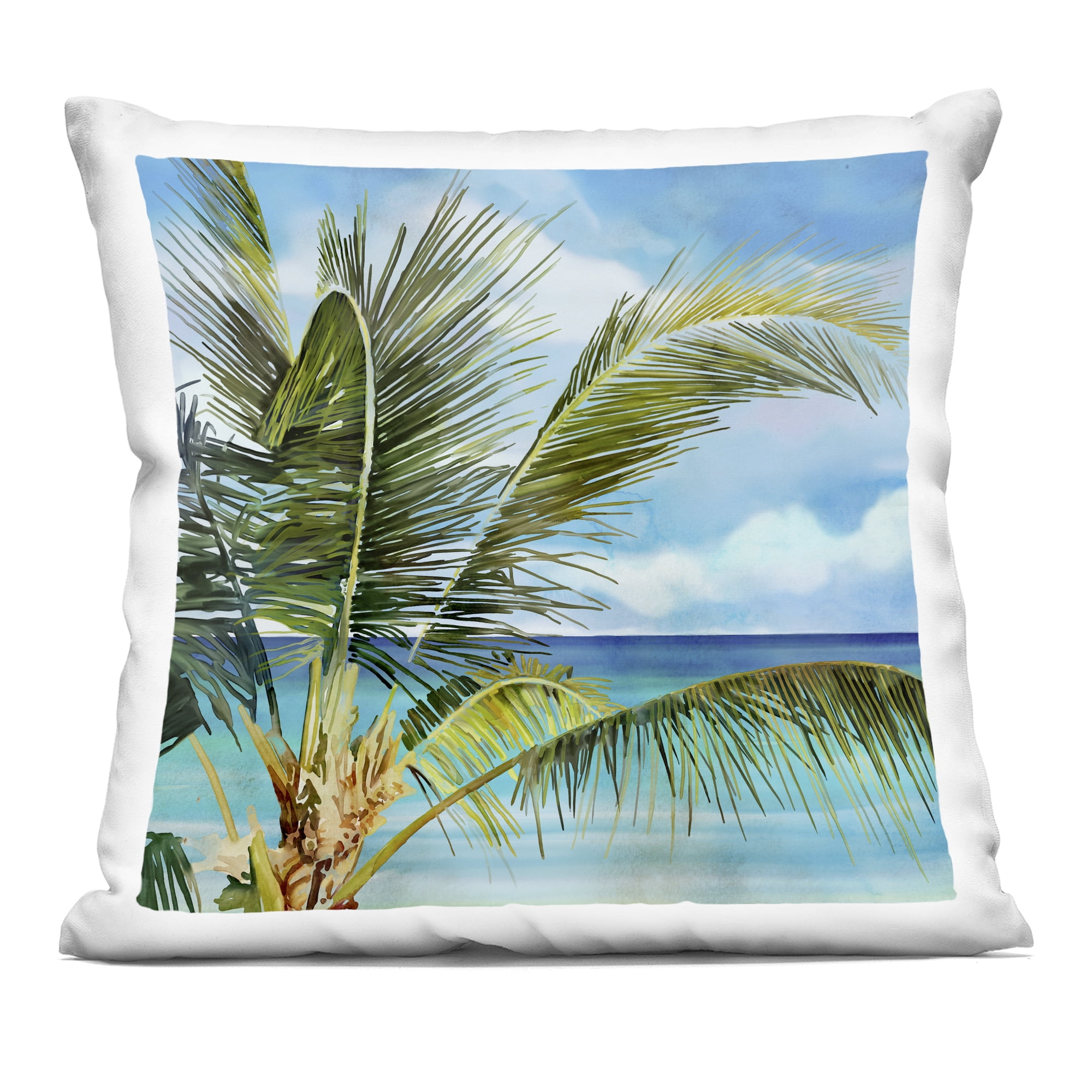 Stupell Industries Lush Palm Watercolor View Decorative Printed Throw Pillow, design by Mauro Devereaux