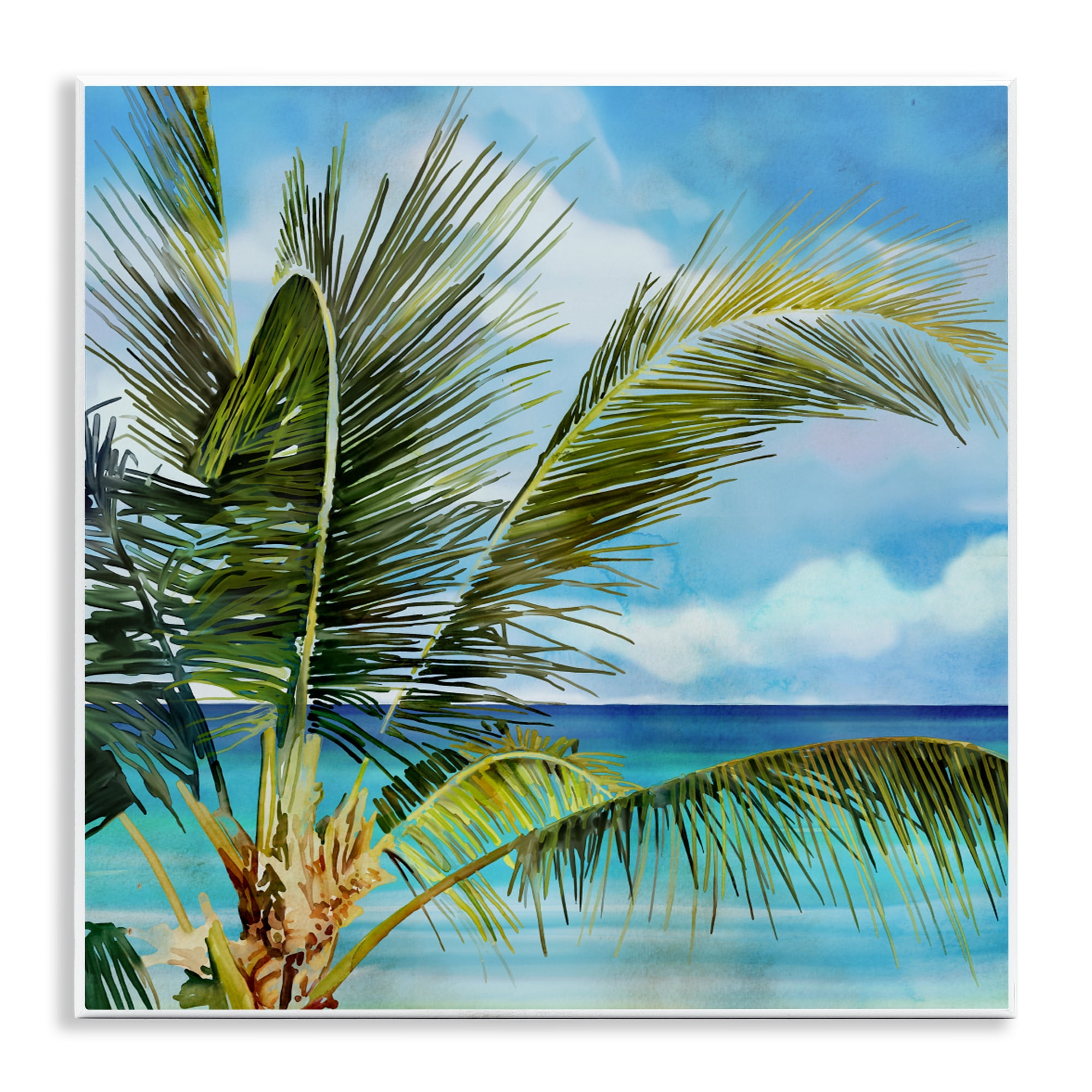 Stupell Industries Lush Palm Watercolor View Wall Plaque Art, design by Mauro Devereaux