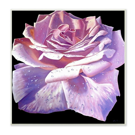 Stupell Industries Lush Pink Rose Petals Flower Water Droplets Painting Unframed Art Print Wall Art, Design by Alan Weston