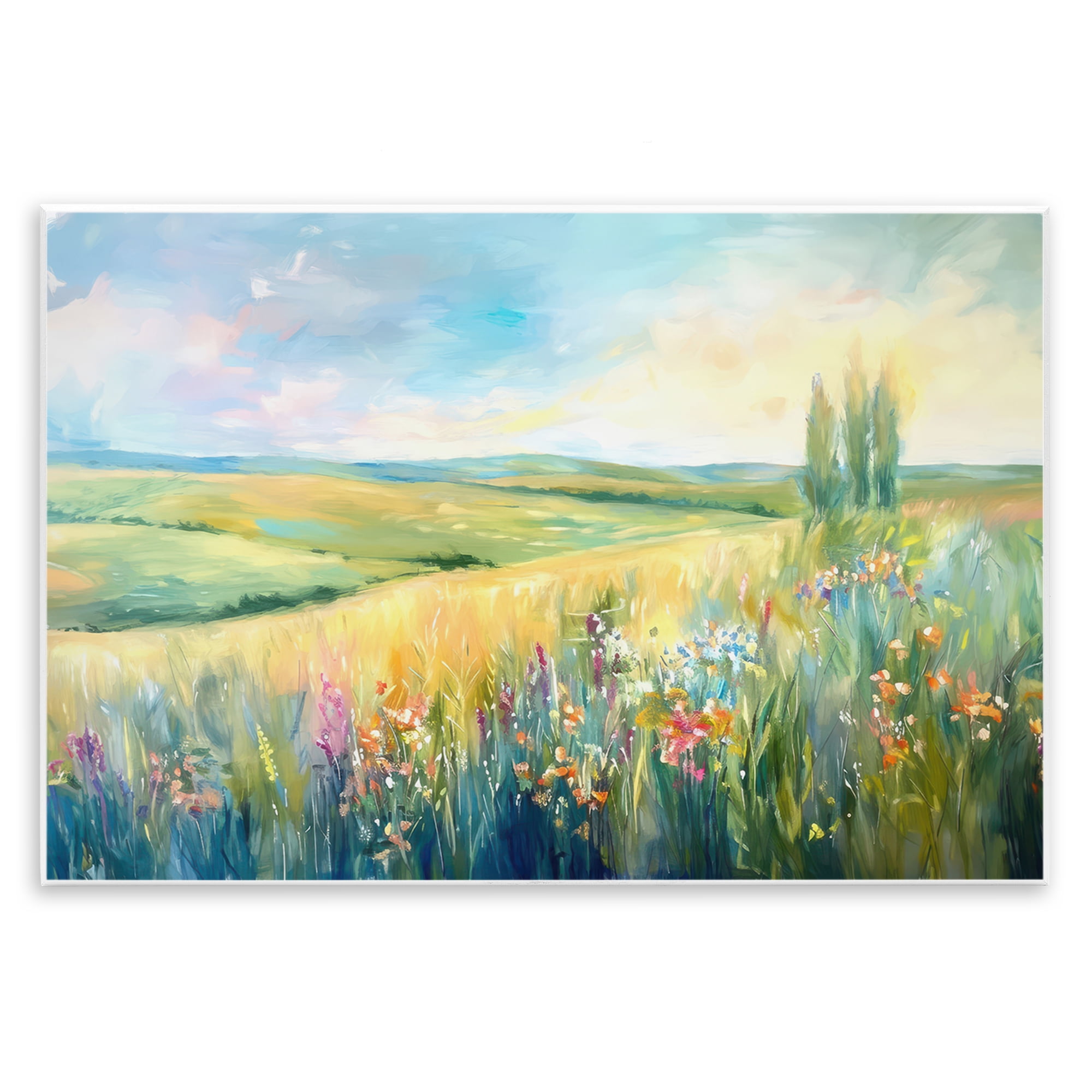 Stupell Industries Lush Prairie Paradise Landscape & Nature Painting Unframed Art Print Wall Art, 19 x 13