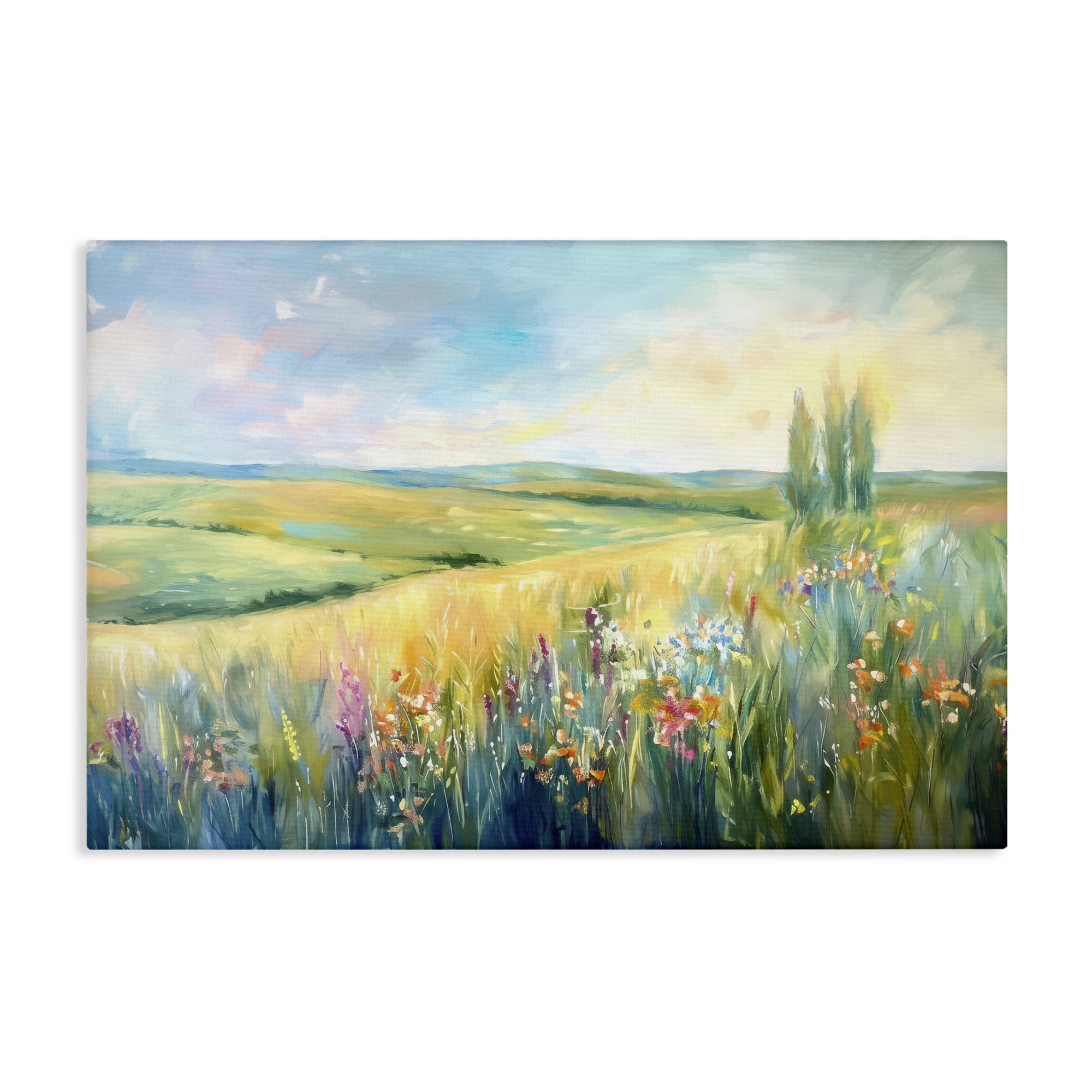 Stupell Industries Lush Prairie Paradise Landscape & Nature Painting Wrapped Canvas Art Print Wall Art, 36 x 24