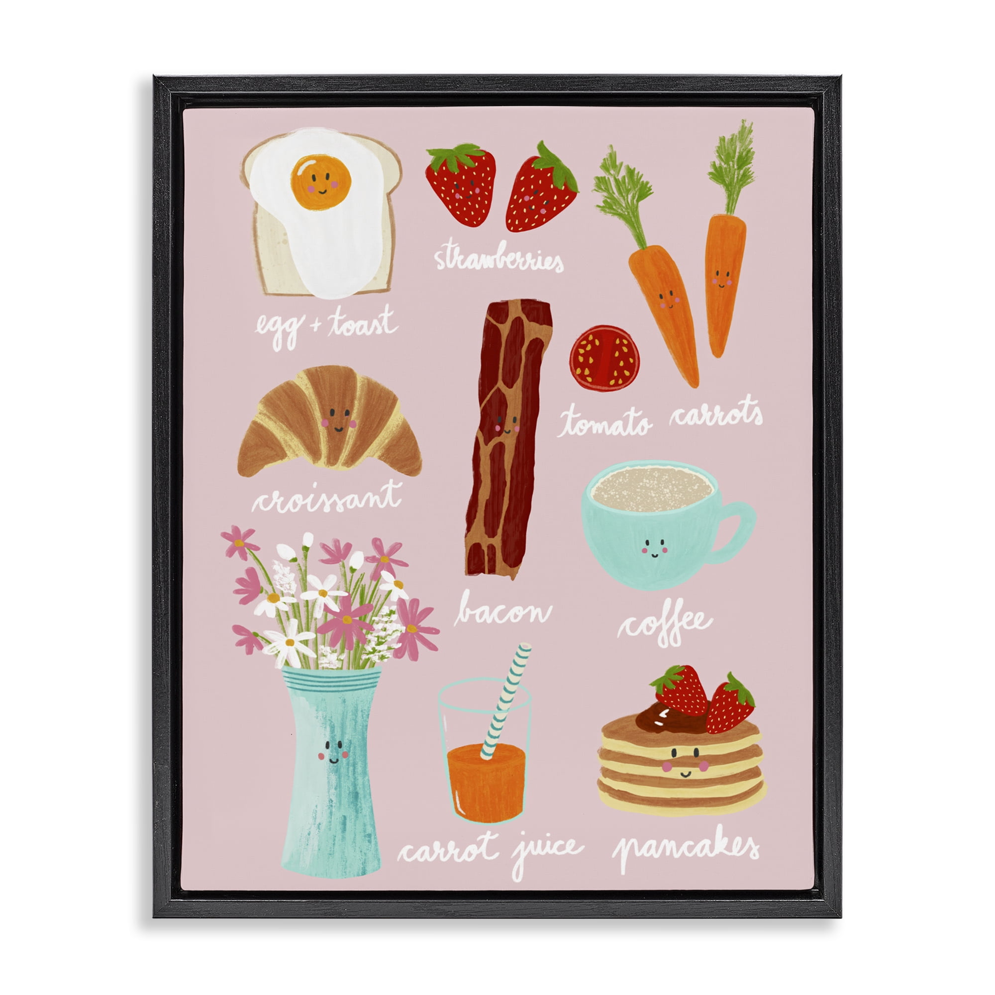 Stupell Industries Lush Summer Breakfast Black Framed Floater Canvas Wall Art, design by Metka Hiti