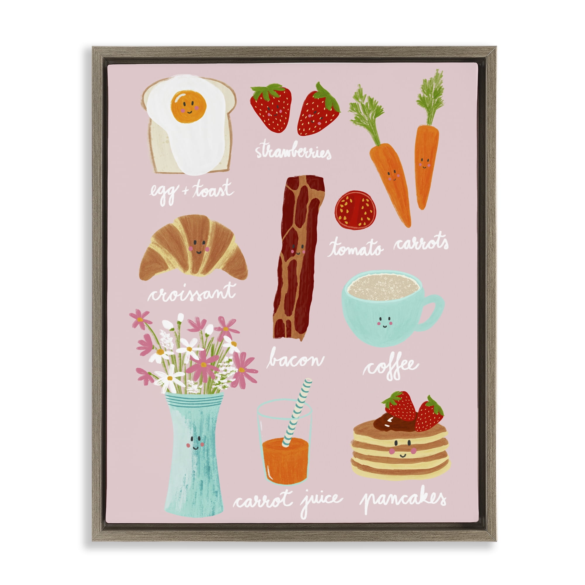 Stupell Industries Lush Summer Breakfast Brown Framed Floater Canvas Wall Art, design by Metka Hiti