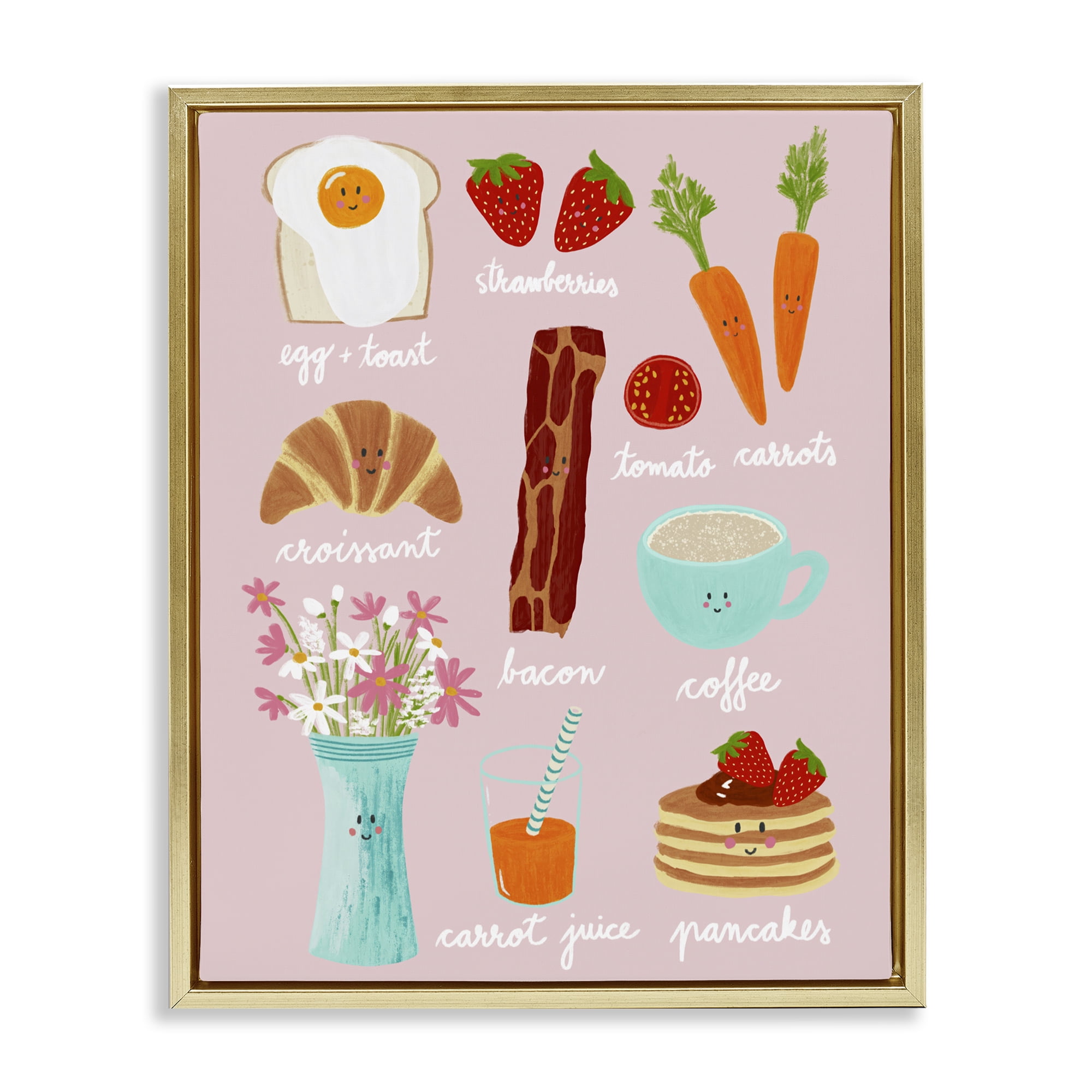 Stupell Industries Lush Summer Breakfast Gold Framed Floater Canvas Wall Art, design by Metka Hiti