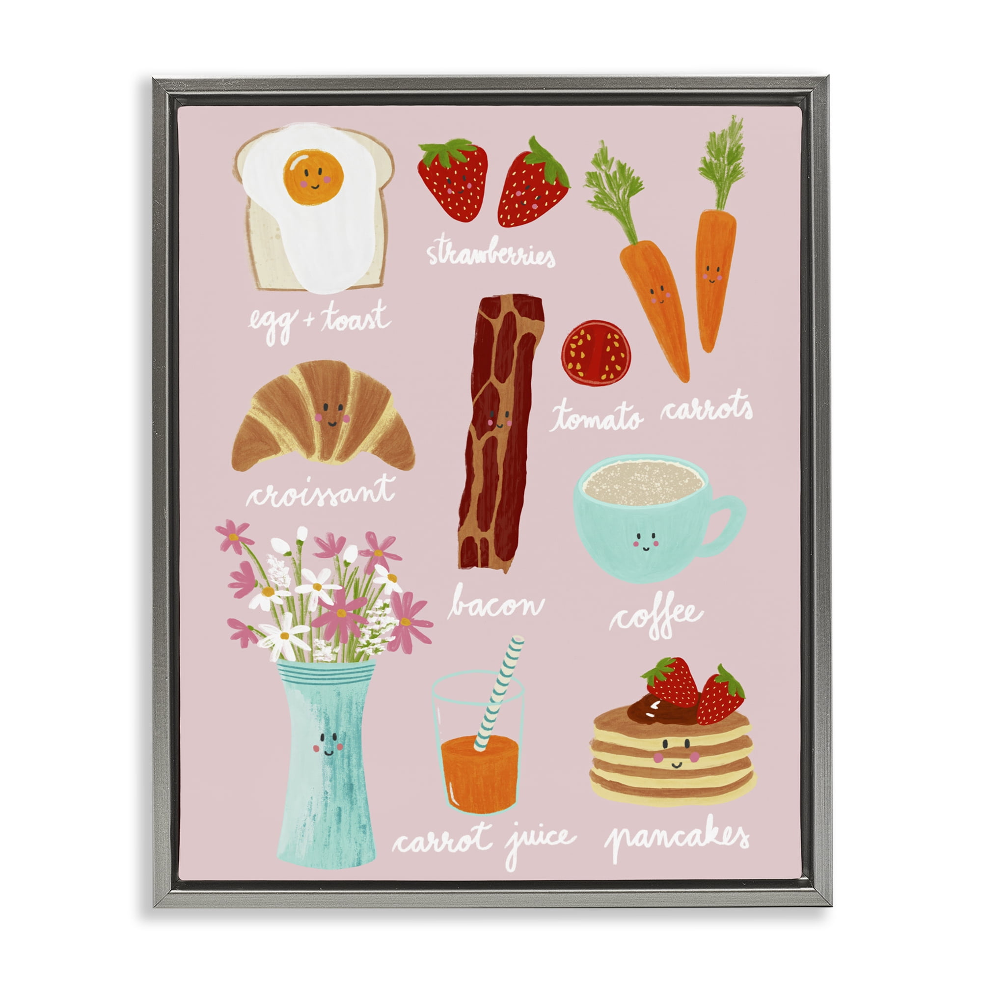 Stupell Industries Lush Summer Breakfast Gray Framed Floater Canvas Wall Art, design by Metka Hiti
