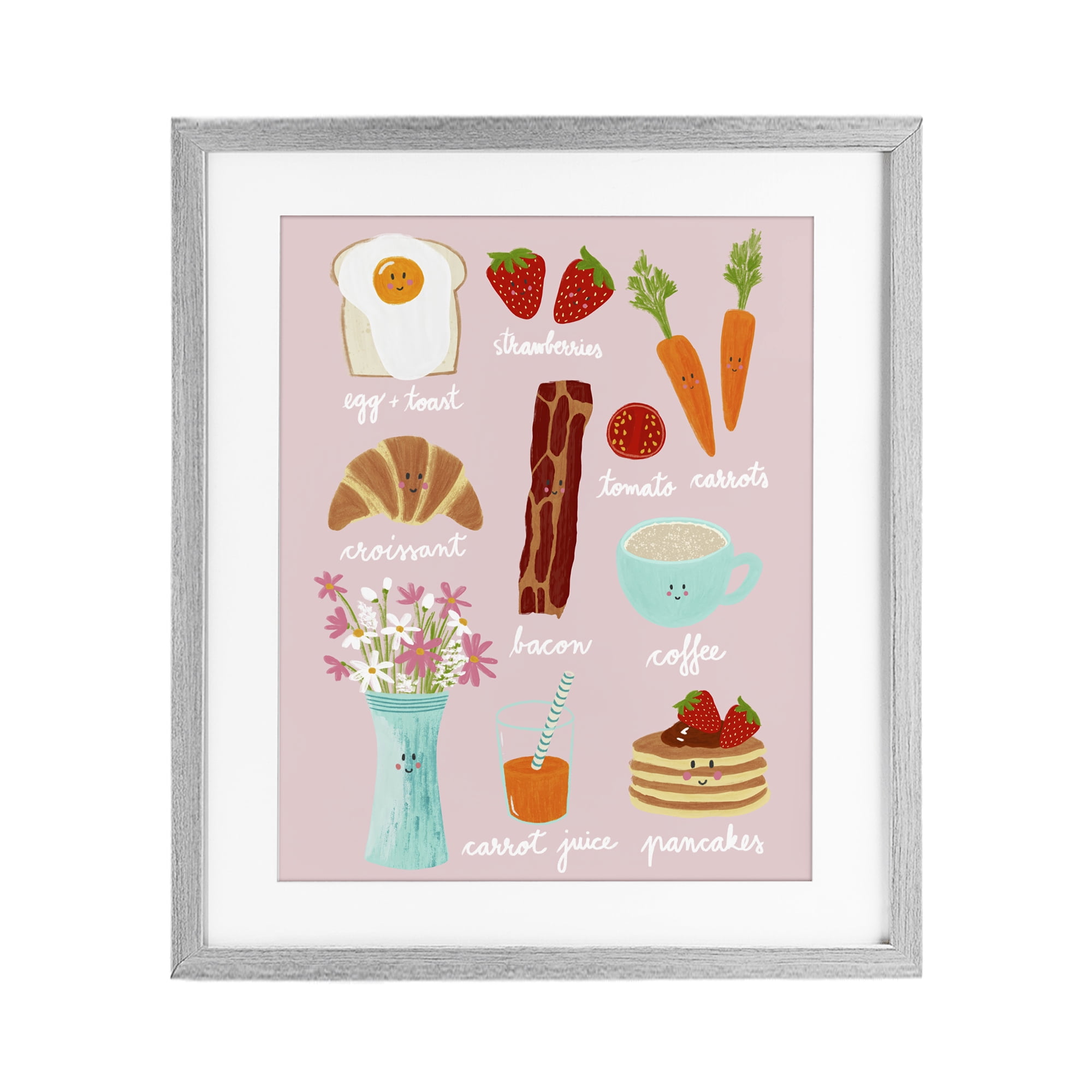 Stupell Industries Lush Summer Breakfast Gray Framed Print Under Glass, design by Metka Hiti