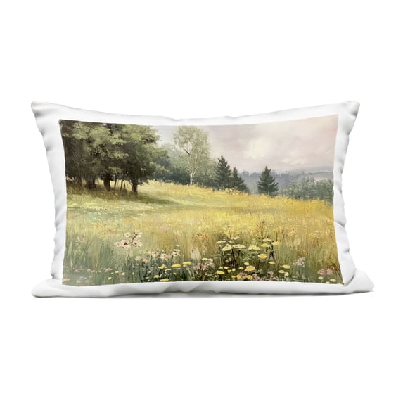 Stupell Industries Lush Summer Meadow Outdoor Printed Pillow design by LSR Creative Studio, 14 x 7 x 20