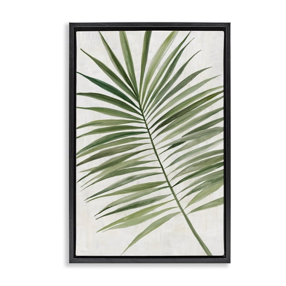 Stupell Industries Lush Tropical Breeze Black Framed Floater Canvas Wall Art design by Hannah Dawson, 25 x 17