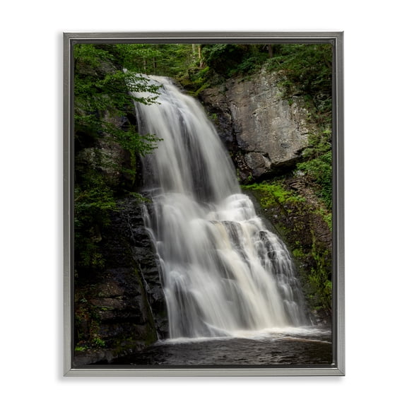 Stupell Industries Lush Waterfall Flow Gray Framed Floater Canvas Wall Art, design by Jeff Poe Photography