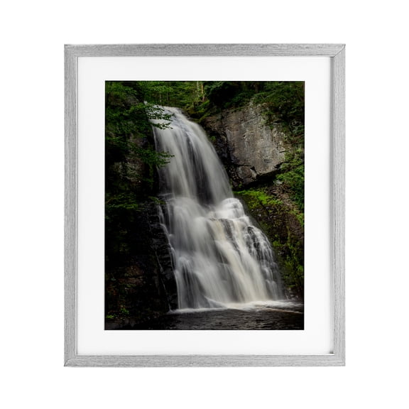 Stupell Industries Lush Waterfall Flow Gray Framed Print Under Glass, design by Jeff Poe Photography