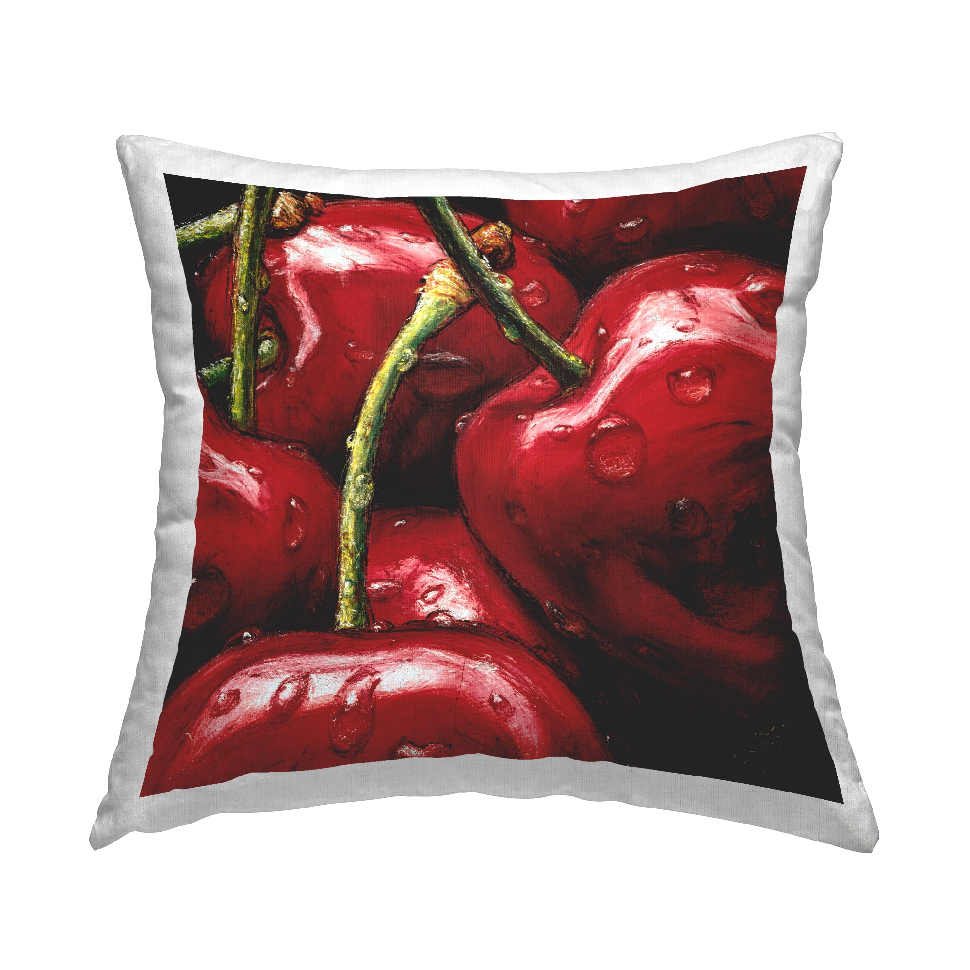 Stupell Industries Lustrous Cherries Water Droplets Printed Throw Pillow Design by Alma'Ch
