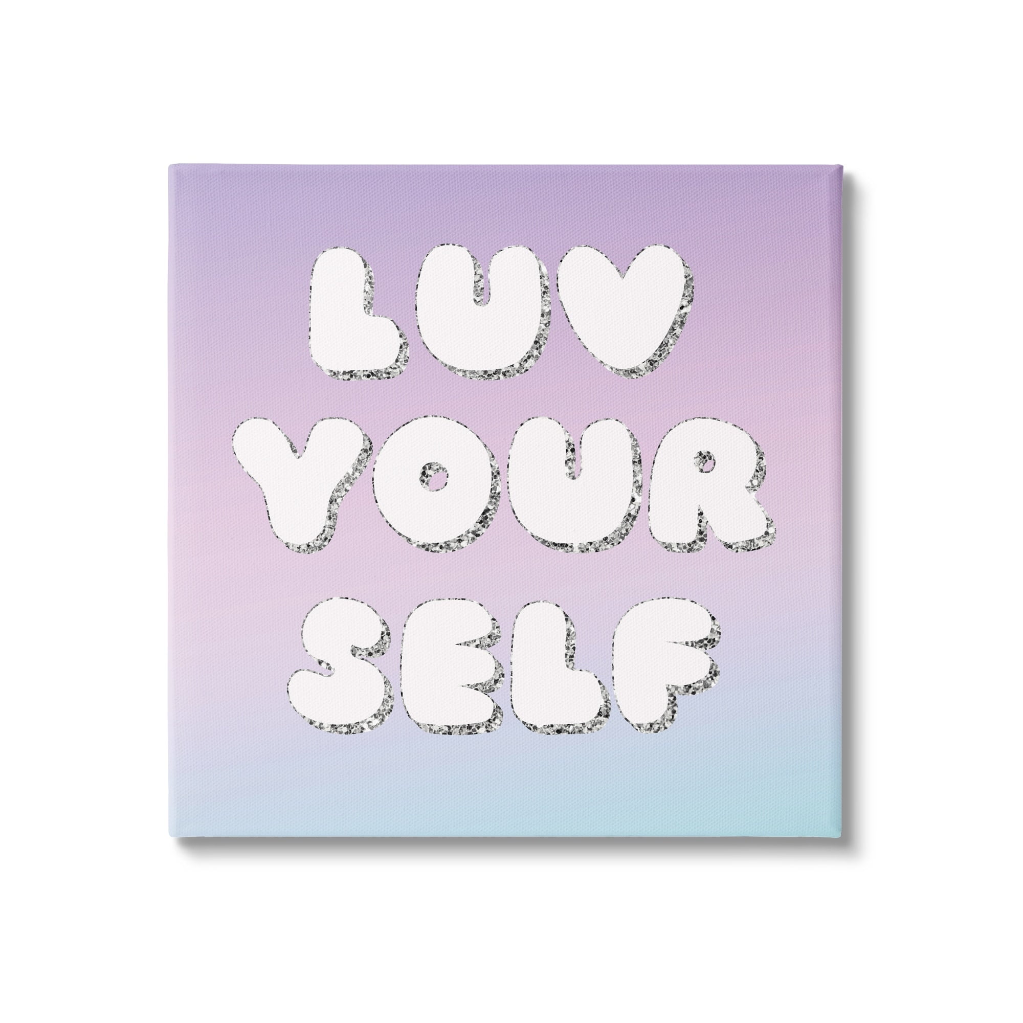 Luv Yourself Pastel Gradient Canvas Wall Art 17 x 17