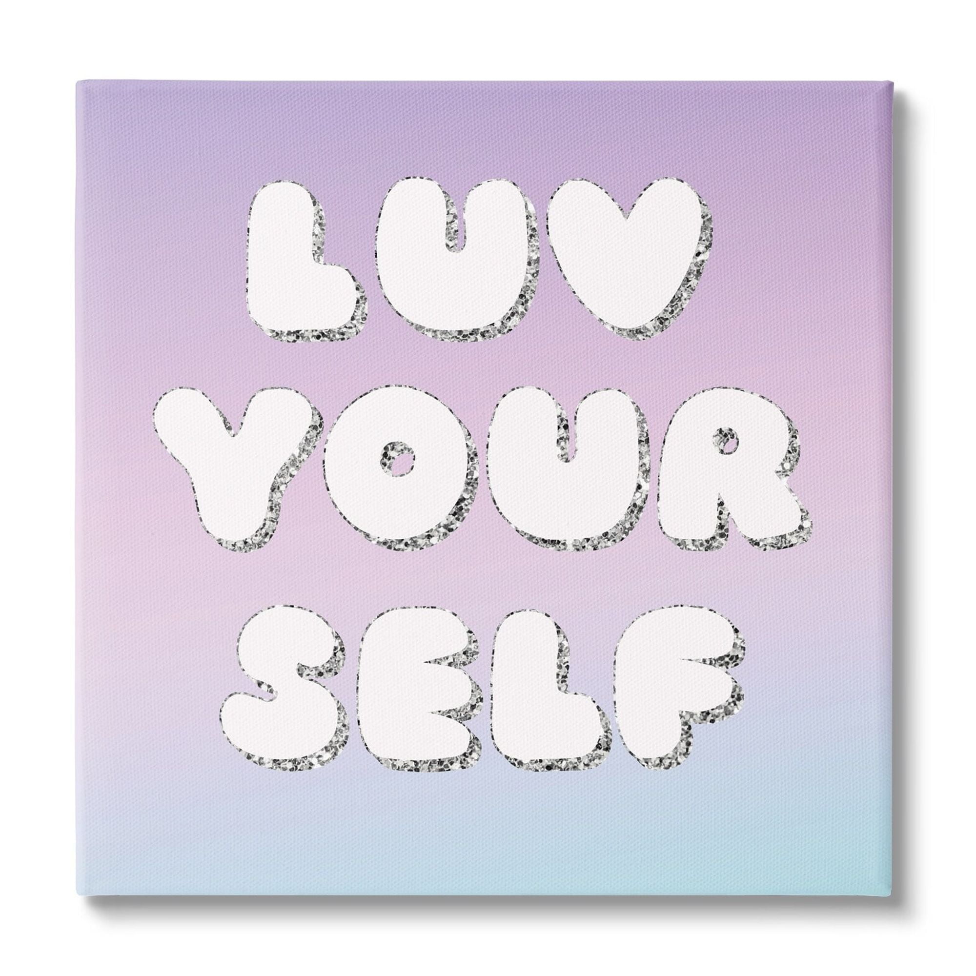 Luv Yourself Pastel Gradient Canvas Wall Art 17 x 17