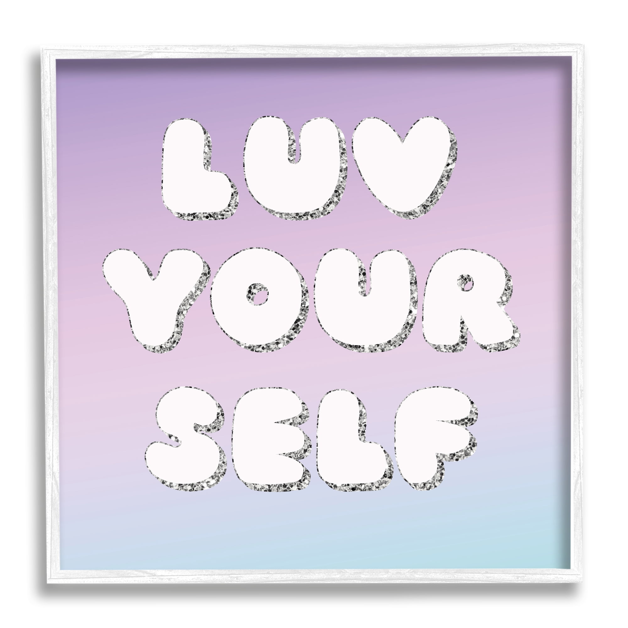 Stupell Industries Luv Yourself Self Care Phrase Inspirational Painting White Framed Art Print Wall Art