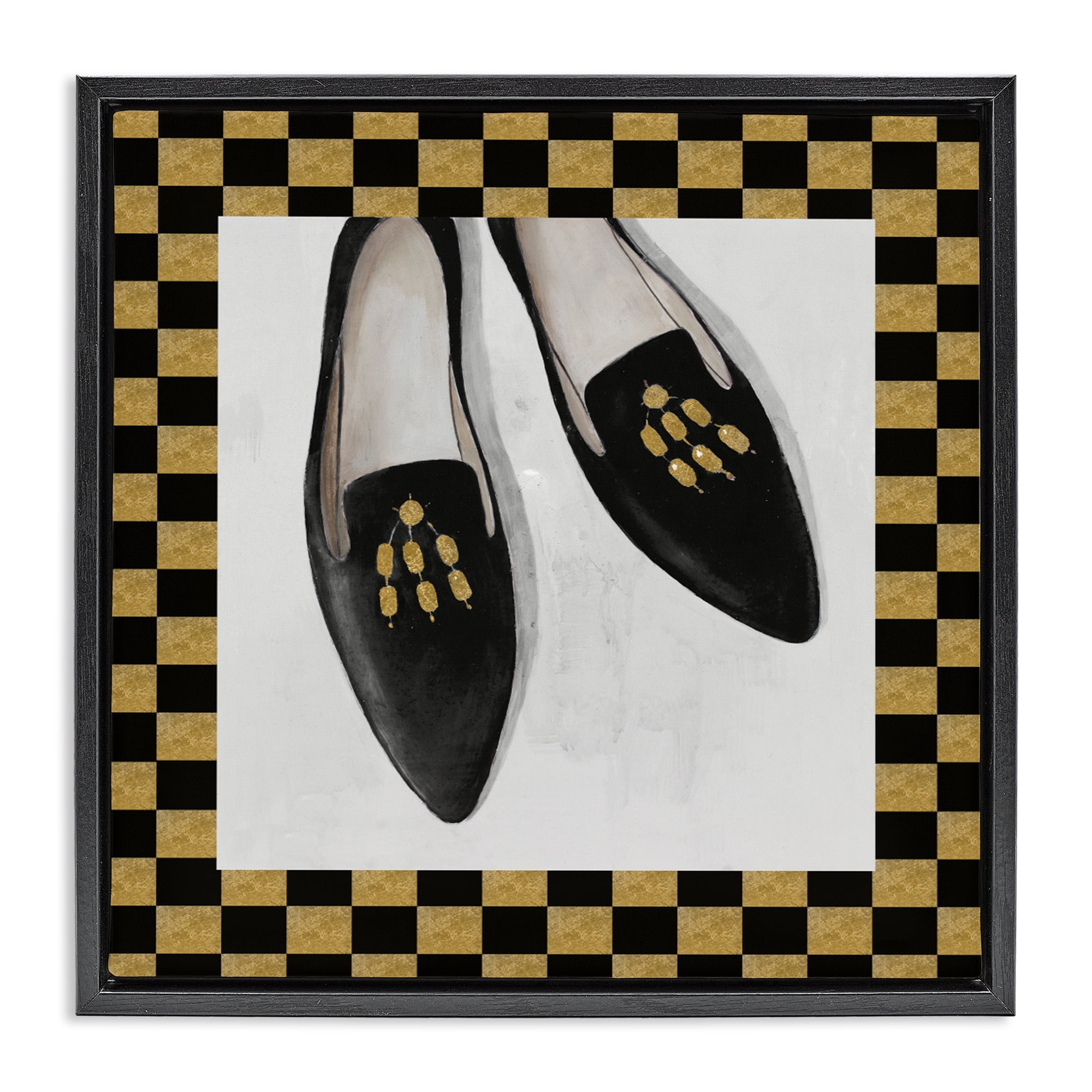 Stupell Industries Luxe Black Flats Black Framed Floater Canvas Wall Art, design by Lorenzo Collective