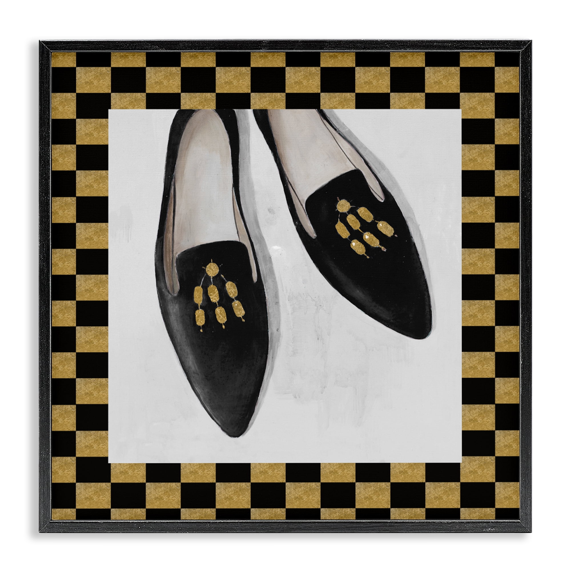Stupell Industries Luxe Black Flats Black Framed Giclee Art, design by Lorenzo Collective