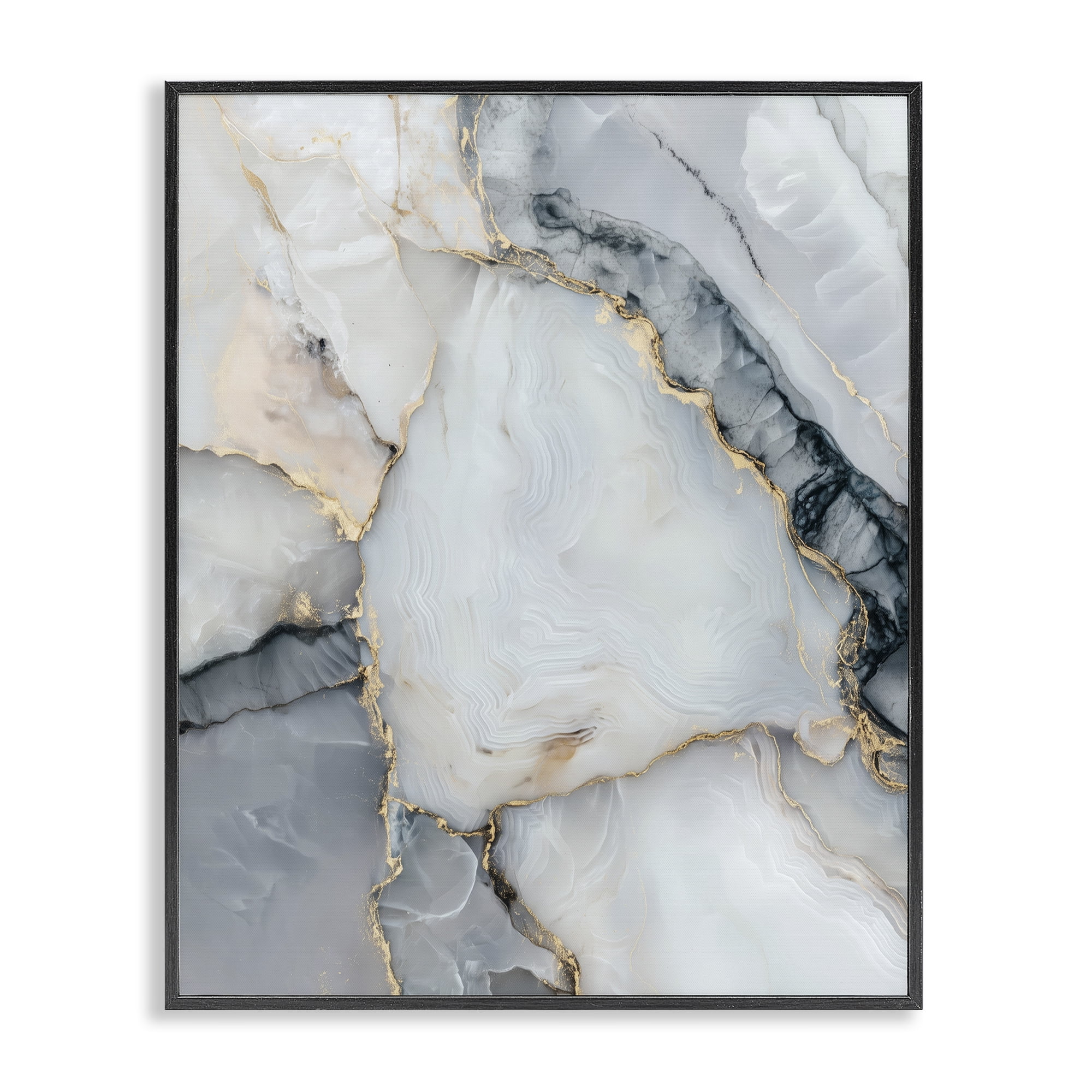 Stupell Industries Luxe Stone Geode Black Framed Giclee Art, design by Svetlana Aleynikova