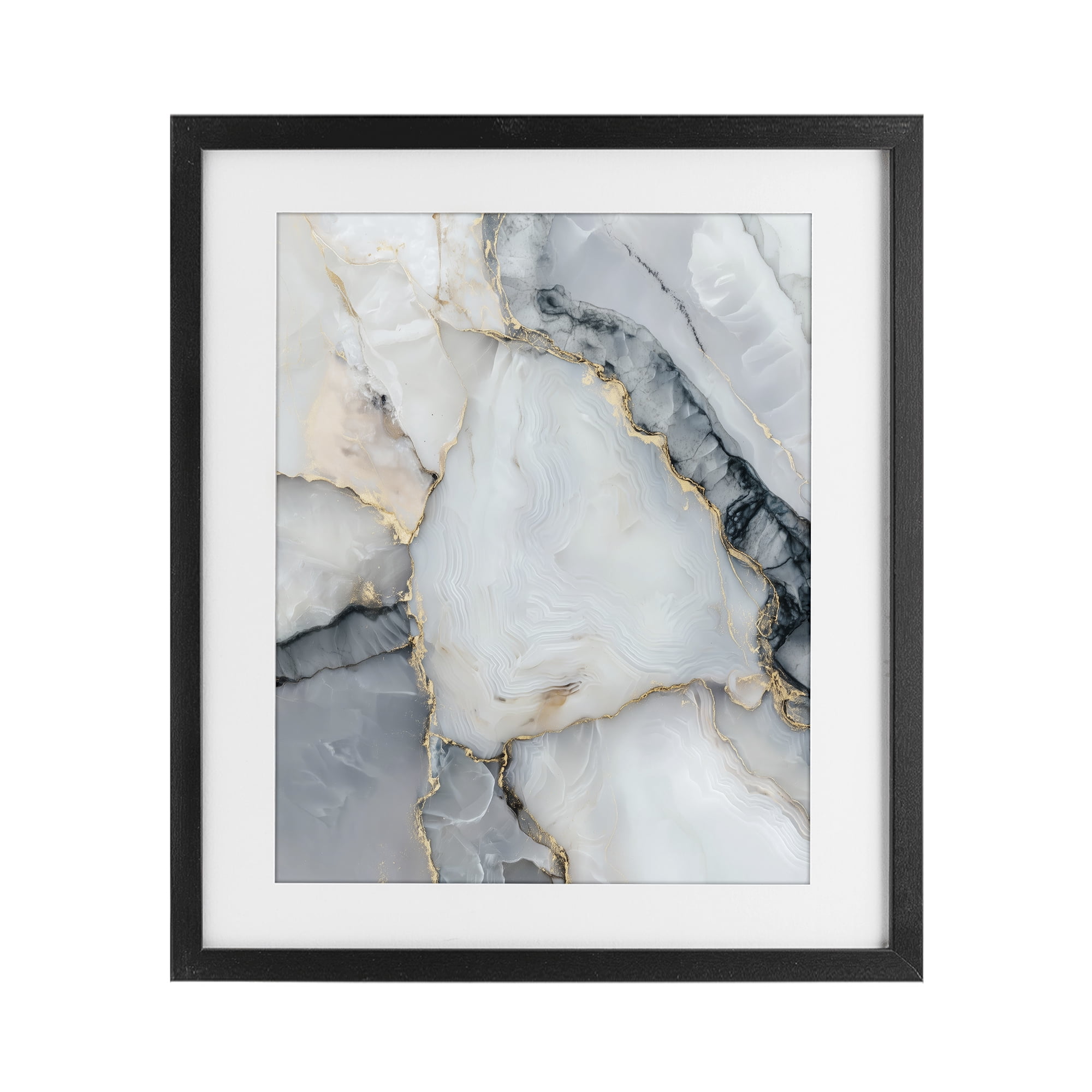Stupell Industries Luxe Stone Geode Black Framed Print Under Glass, design by Svetlana Aleynikova