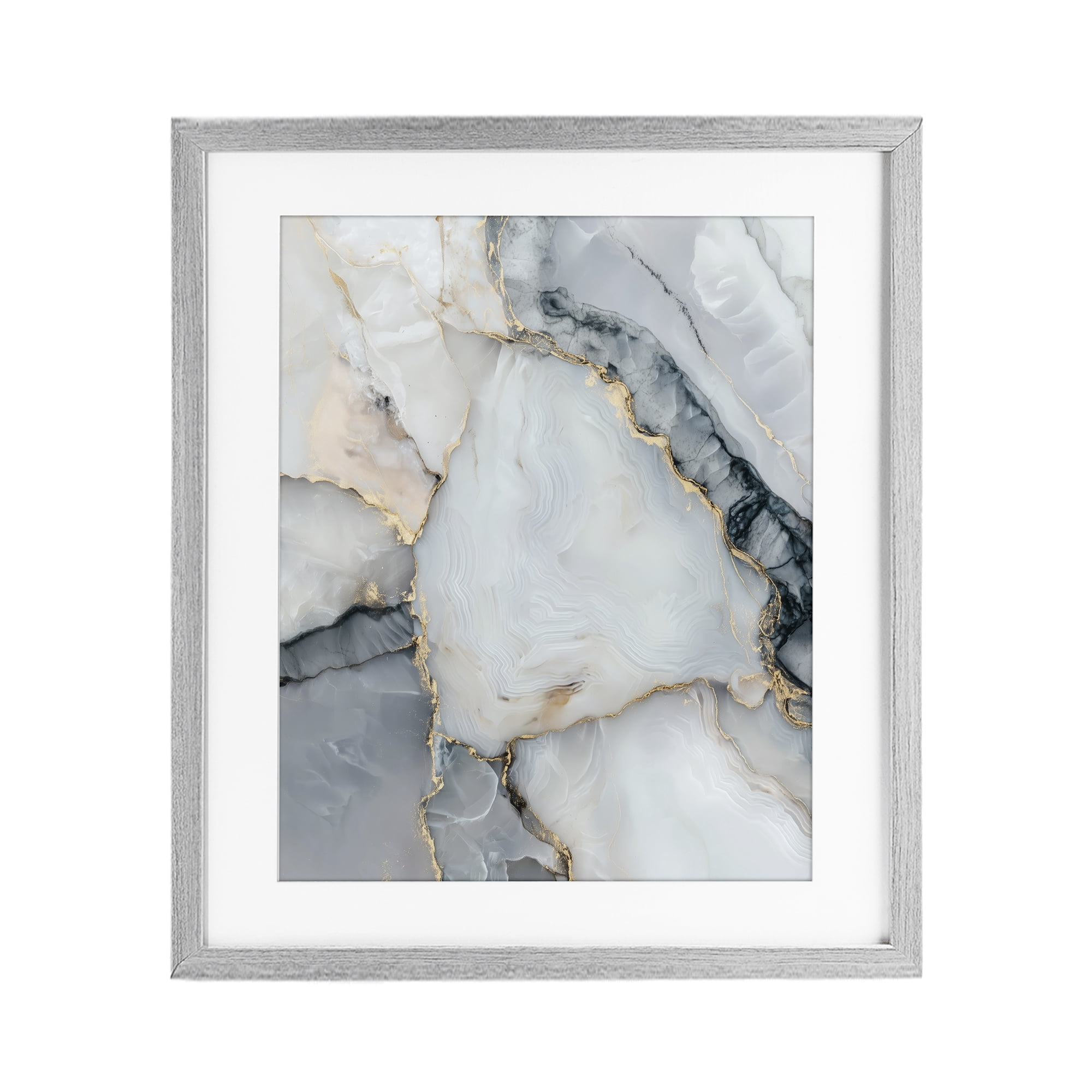Stupell Industries Luxe Stone Geode Gray Framed Print Under Glass, design by Svetlana Aleynikova