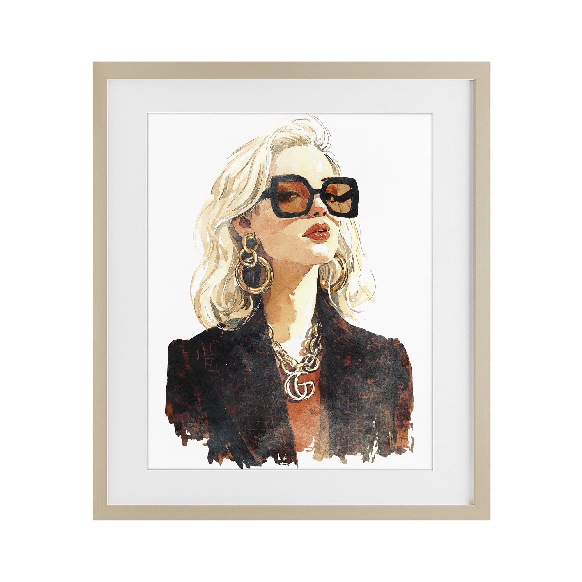 Stupell Industries Luxurious Gilded Gaze Birch Framed Print Under Glass, design by Svetlana Aleynikova