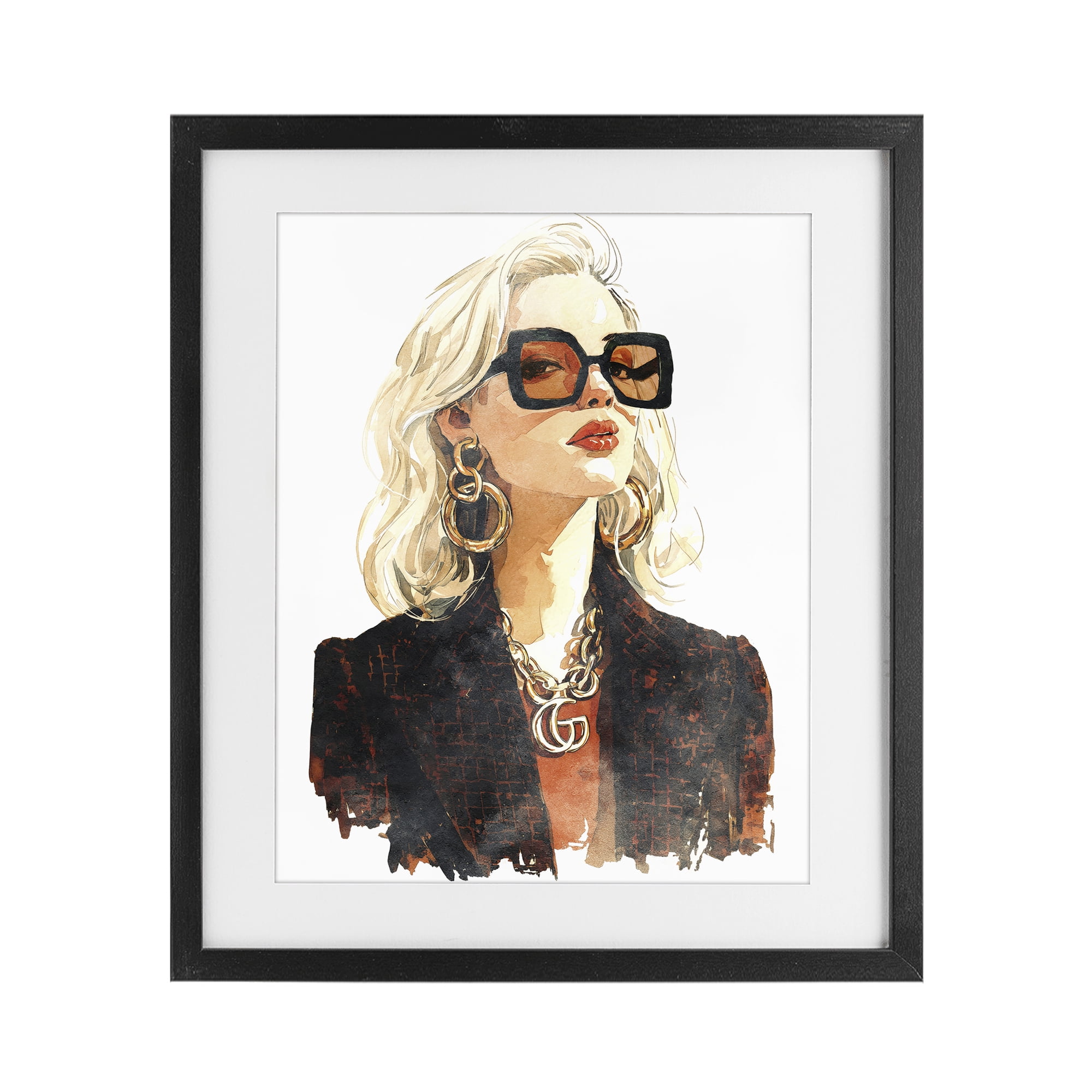 Stupell Industries Luxurious Gilded Gaze Black Framed Print Under Glass, design by Svetlana Aleynikova