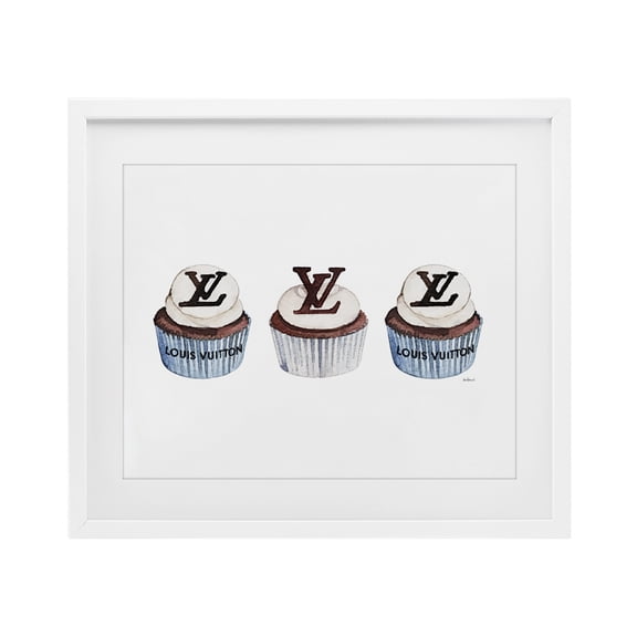 Stupell Industries Luxury Bakery Cupcake Trio White Framed Print Under Glass design by Amanda Greenwood, 17 x 21
