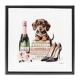 thumbnail image 1 of Stupell Industries Art Deco Luxury Books & Puppy Black Floating Frame Canvas Art, 18 x 18, by Amanda Greenwood, 1 of 8