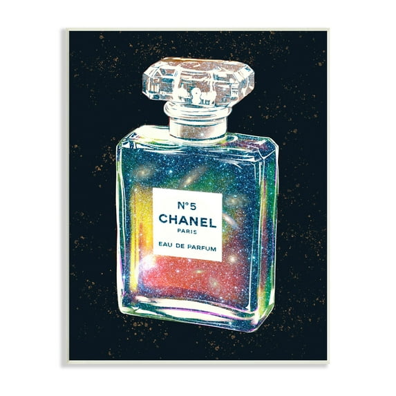 Stupell Industries Luxury Cosmo Perfume Bottle Galaxy Studded Night,13 x 19, Design by Ziwei Li