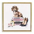 thumbnail image 1 of Stupell Industries Art Deco Luxury Fashion Books & Dog Gold Floating Frame Canvas Art, 25 x 25, by Amanda Greenwood, 1 of 8