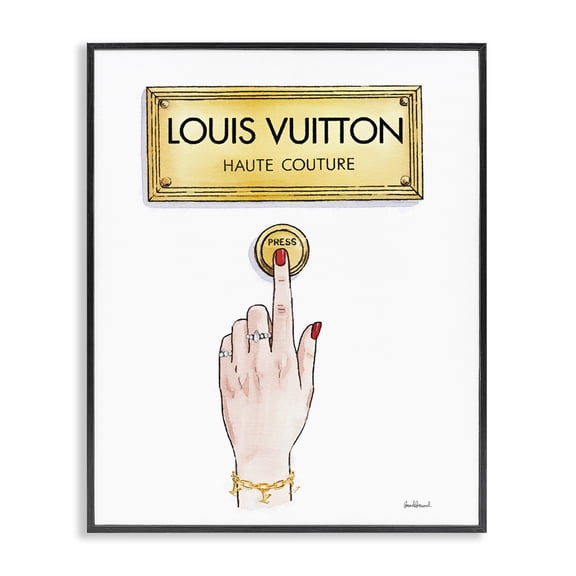 Stupell Industries Luxury Fashion Button Black Framed Giclee Art design by Amanda Greenwood, 30 x 24