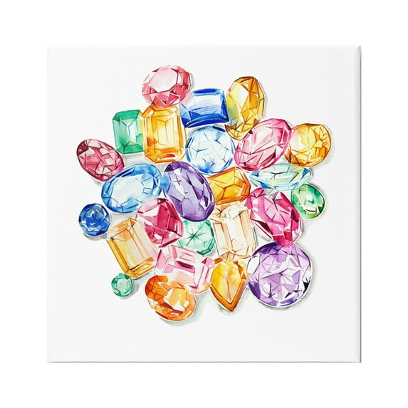 Stupell Industries Luxury Fashion Gemstones Abstract Painting Gallery Wrapped Canvas Print Wall Art, 24 x 24
