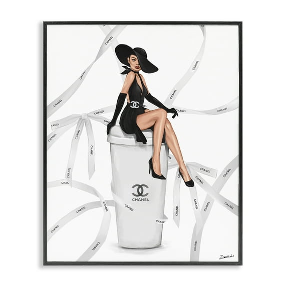 Stupell Industries Luxury Fashion Woman Beauty & Fashion Painting Black Framed Art Print Wall Art, 24 x 30