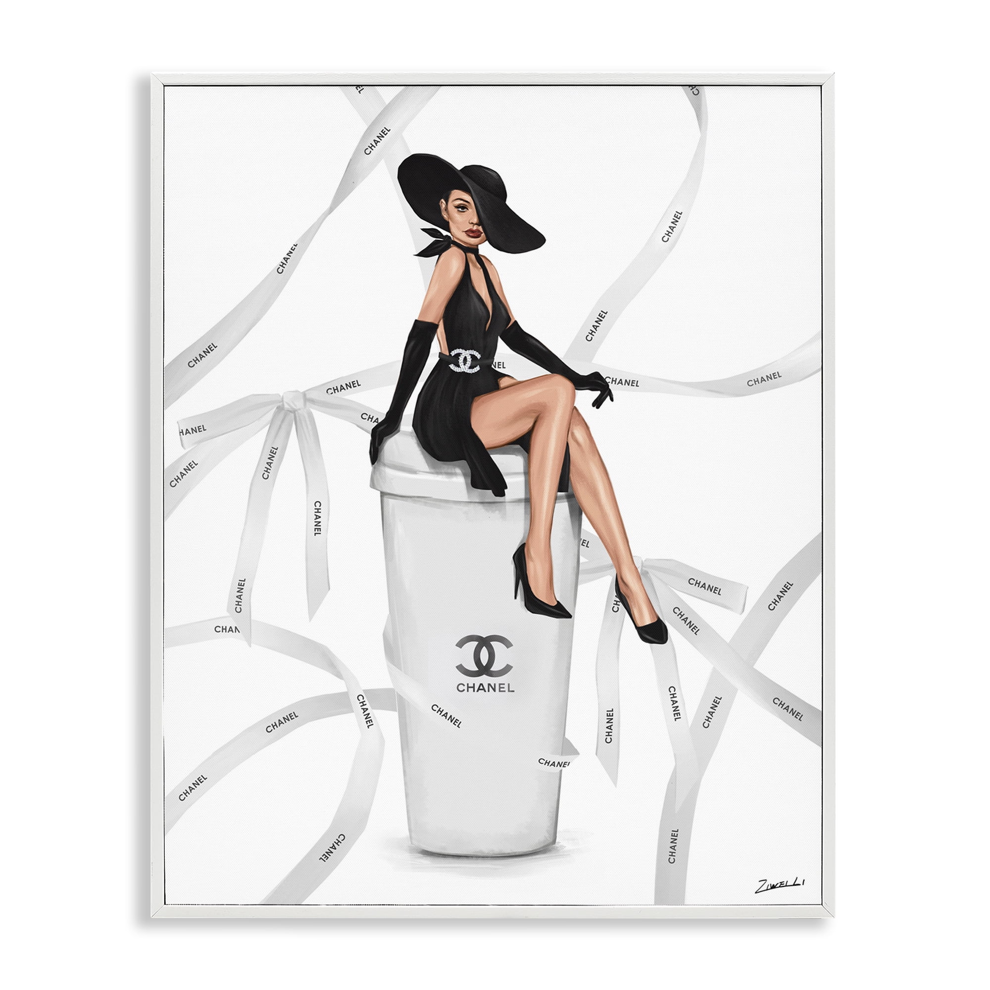 Stupell Industries Luxury Fashion Woman Beauty & Fashion Painting White Framed Art Print Wall Art, 11 x 14