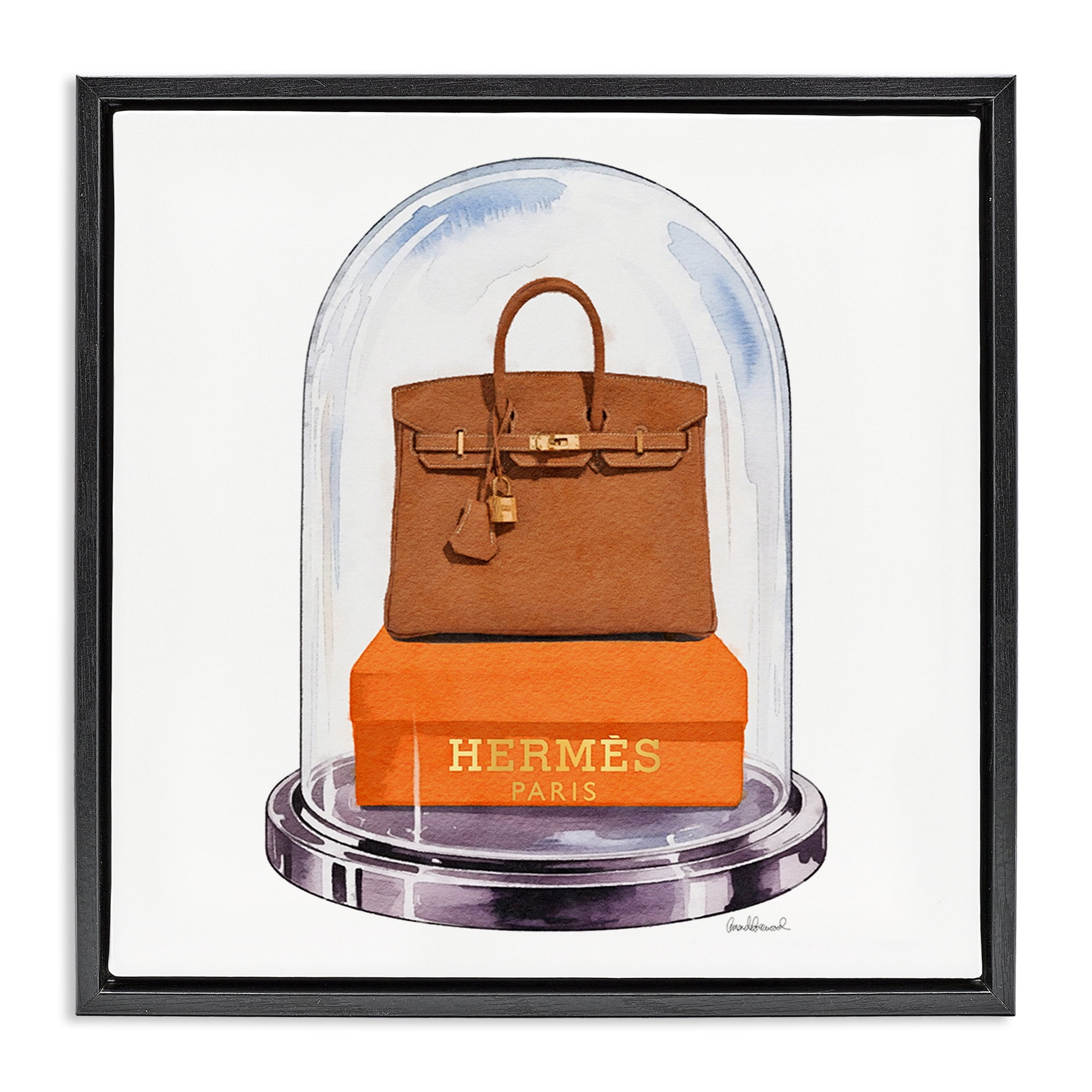 Stupell Industries Luxury Handbag Dome Black Framed Floater Canvas Wall Art, design by Amanda Greenwood