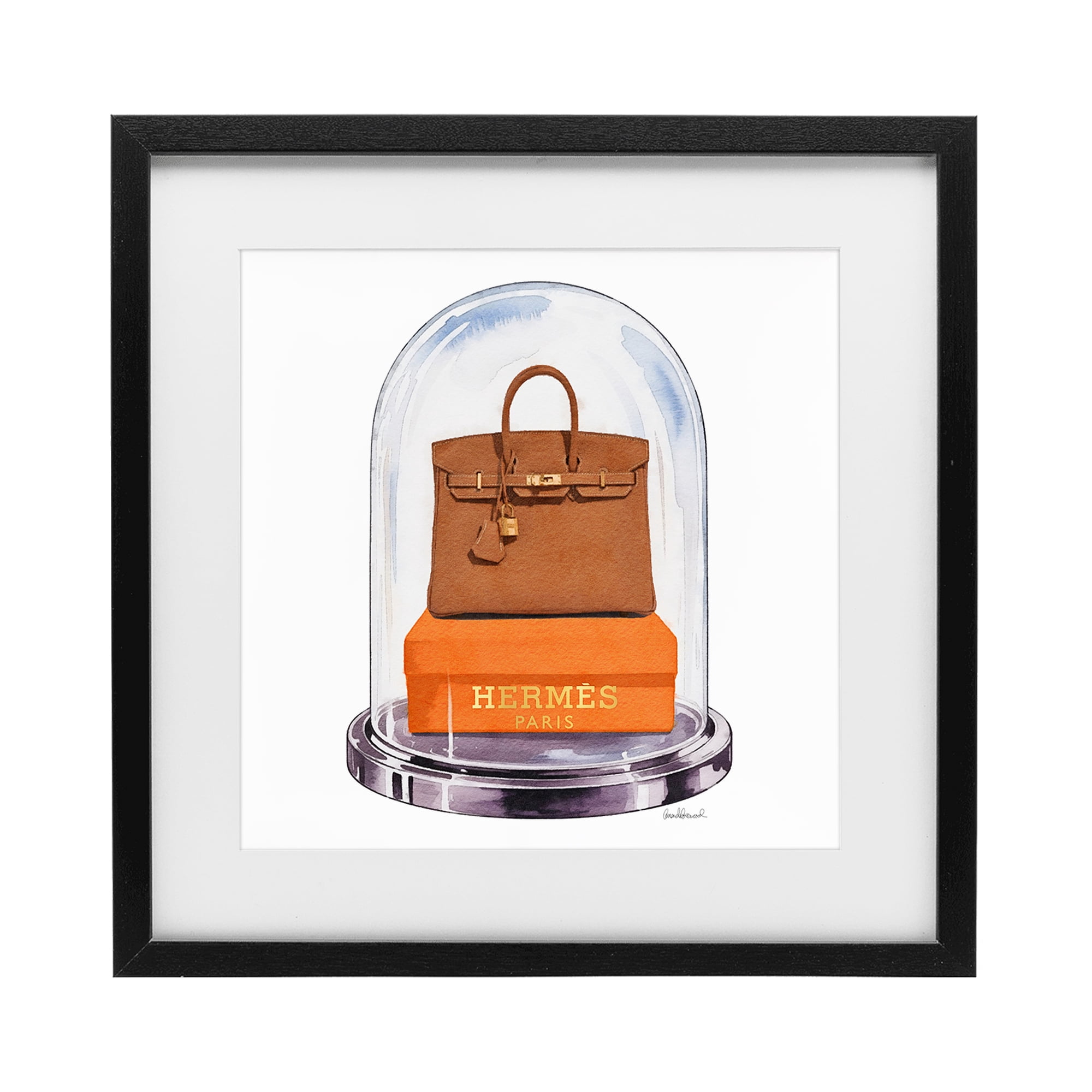 Stupell Industries Luxury Handbag Dome Black Framed Print Under Glass, design by Amanda Greenwood