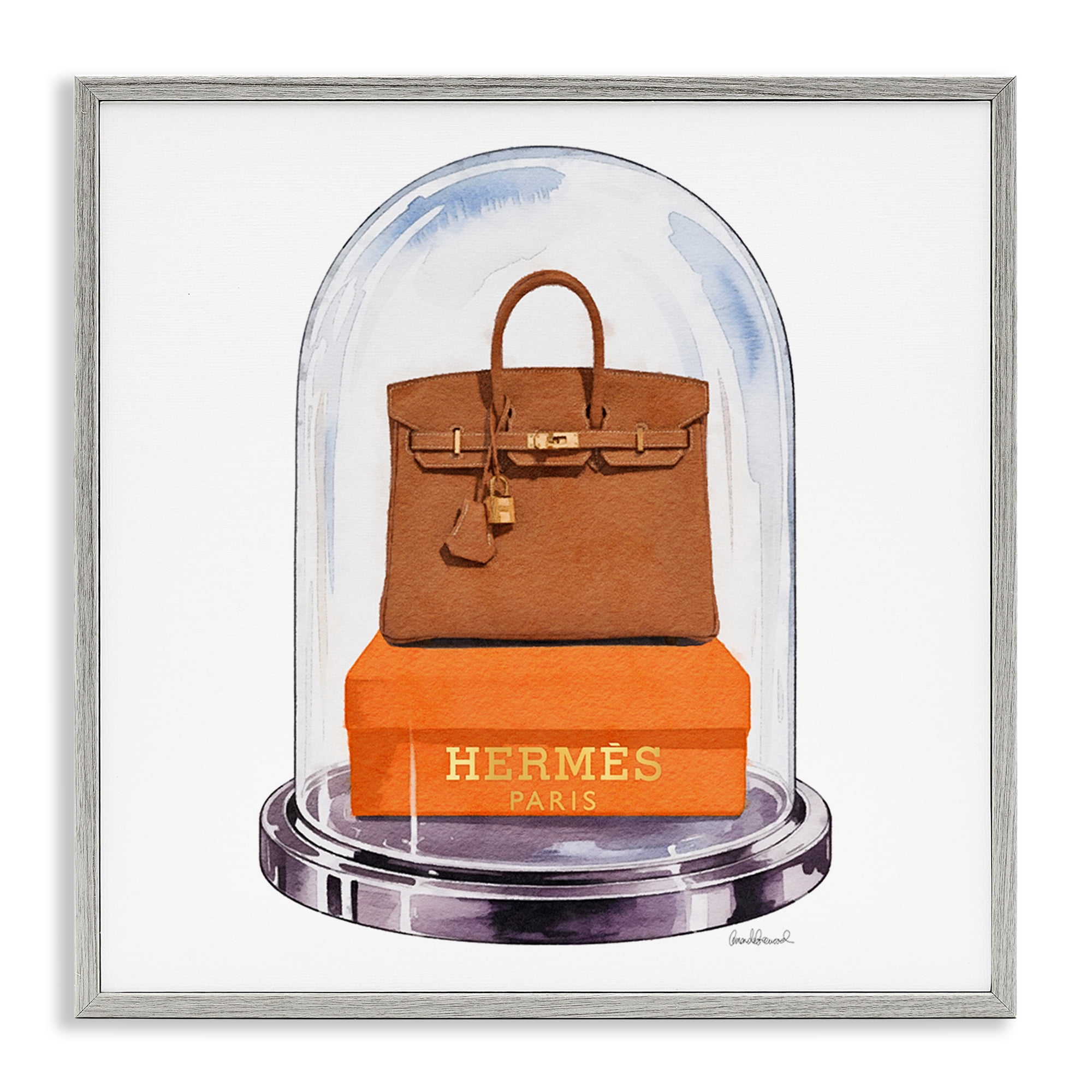 Stupell Industries Luxury Handbag Dome Gray Framed Giclee Art, design by Amanda Greenwood