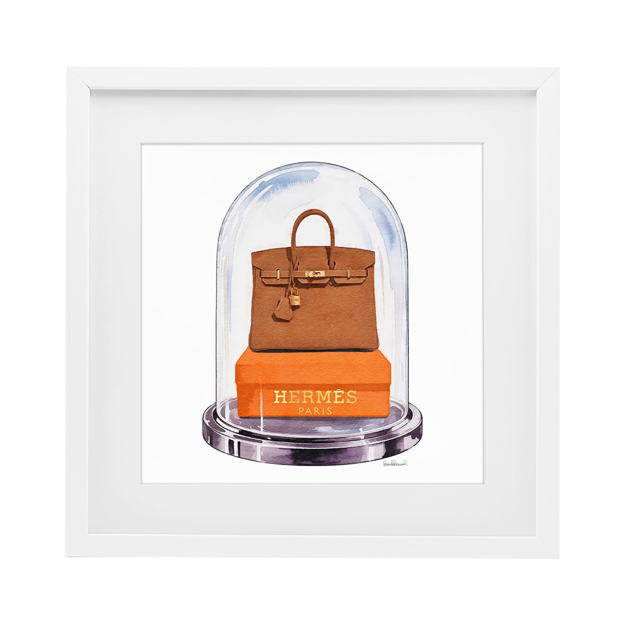 Stupell Industries Luxury Handbag Dome White Framed Print Under Glass, design by Amanda Greenwood