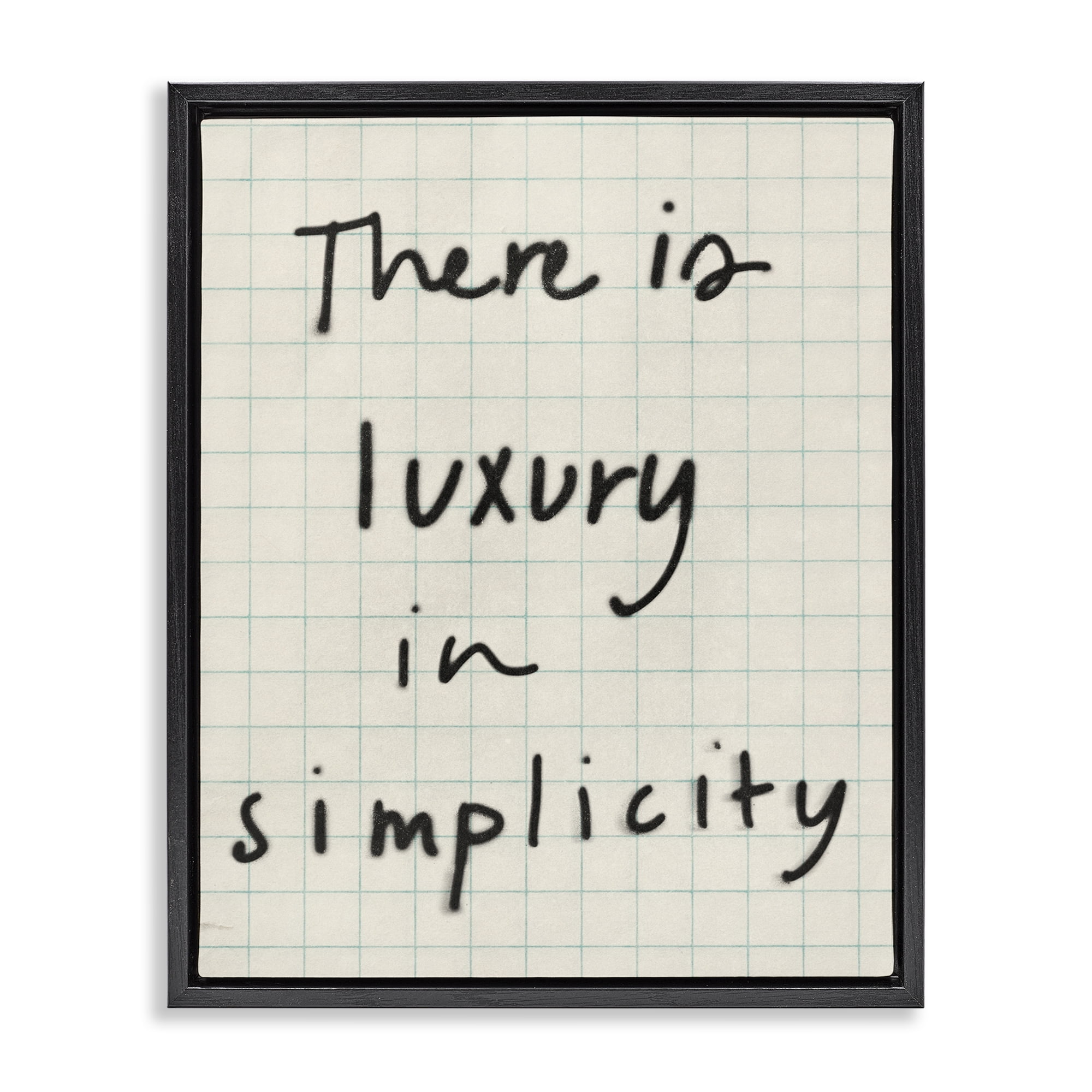 Stupell Industries Luxury In Simplicity Scrawl Black Framed Floater Canvas Wall Art, design by Victoria Barnes