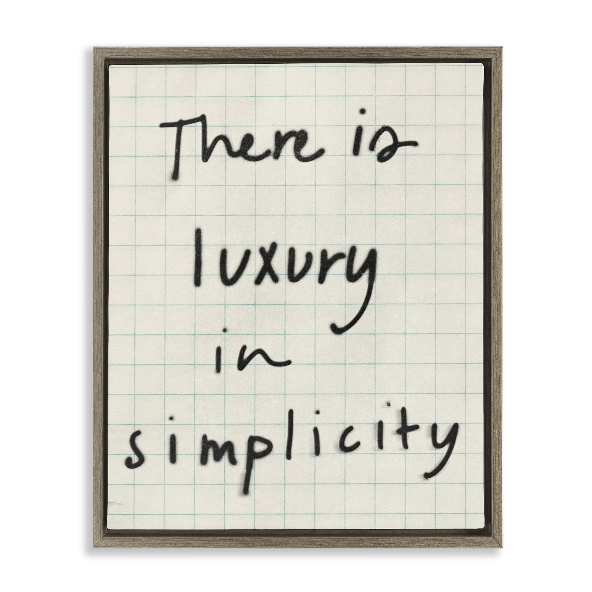 Stupell Industries Luxury In Simplicity Scrawl Brown Framed Floater Canvas Wall Art, design by Victoria Barnes