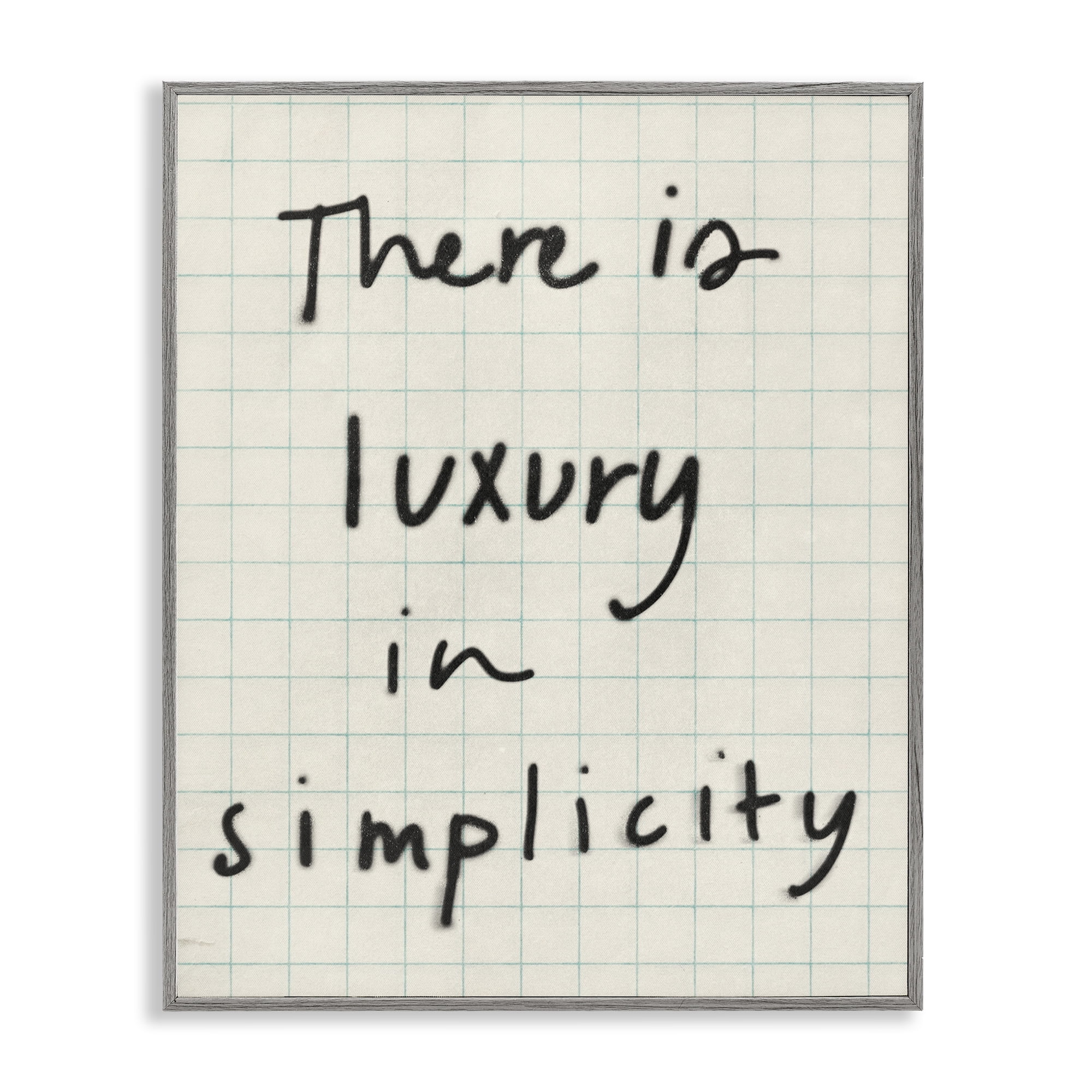 Stupell Industries Luxury In Simplicity Scrawl Gray Framed Giclee Art, design by Victoria Barnes