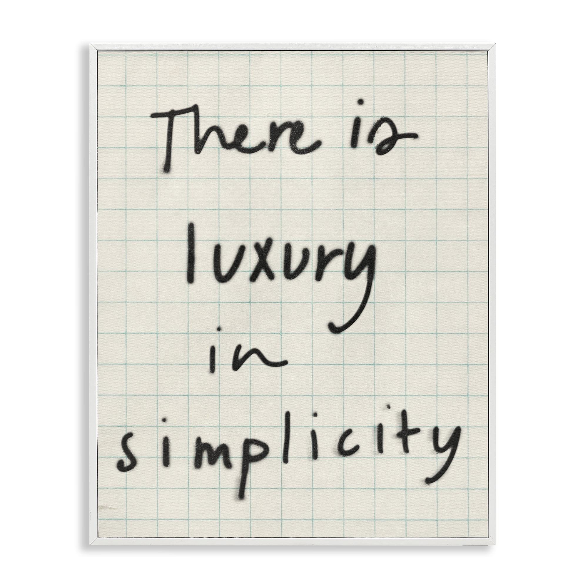Stupell Industries Luxury In Simplicity Scrawl White Framed Giclee Art, design by Victoria Barnes