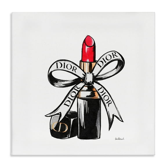 Stupell Industries Luxury Lipstick Ribbon Canvas Wall Art design by Amanda Greenwood, 36 x 36