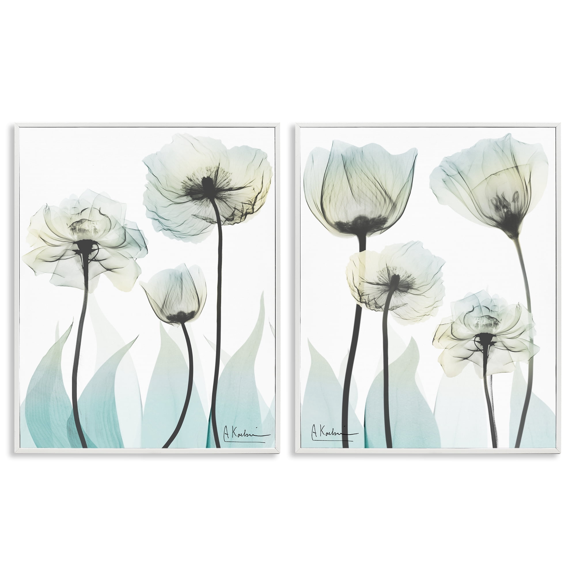 Stupell Industries Luxury Of Creation Flowers 2 Piece White Framed Giclee Art Set, design by Albert Koetsier