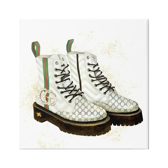 Stupell Industries Luxury Shoes Fashion Glam Gold Silver Diamond Pattern,36 x 36, Design by Ziwei Li