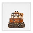 thumbnail image 1 of Stupell Industries Luxury Travel Luggages White Framed Giclee Art design by Amanda Greenwood, 17 x 17, 1 of 8