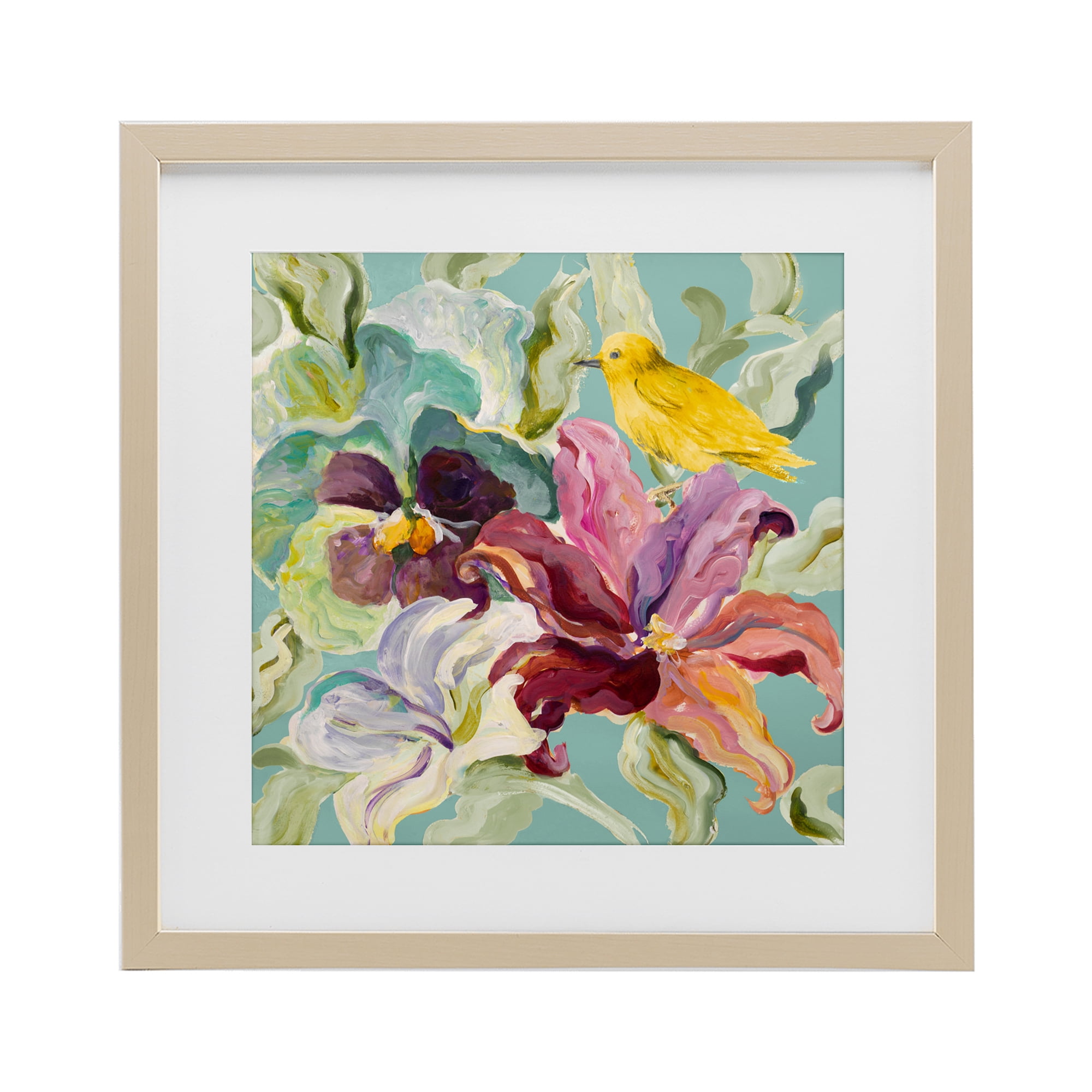 Stupell Industries Lyrical Garden Canary Birch Framed Print Under Glass, design by Lanie Loreth