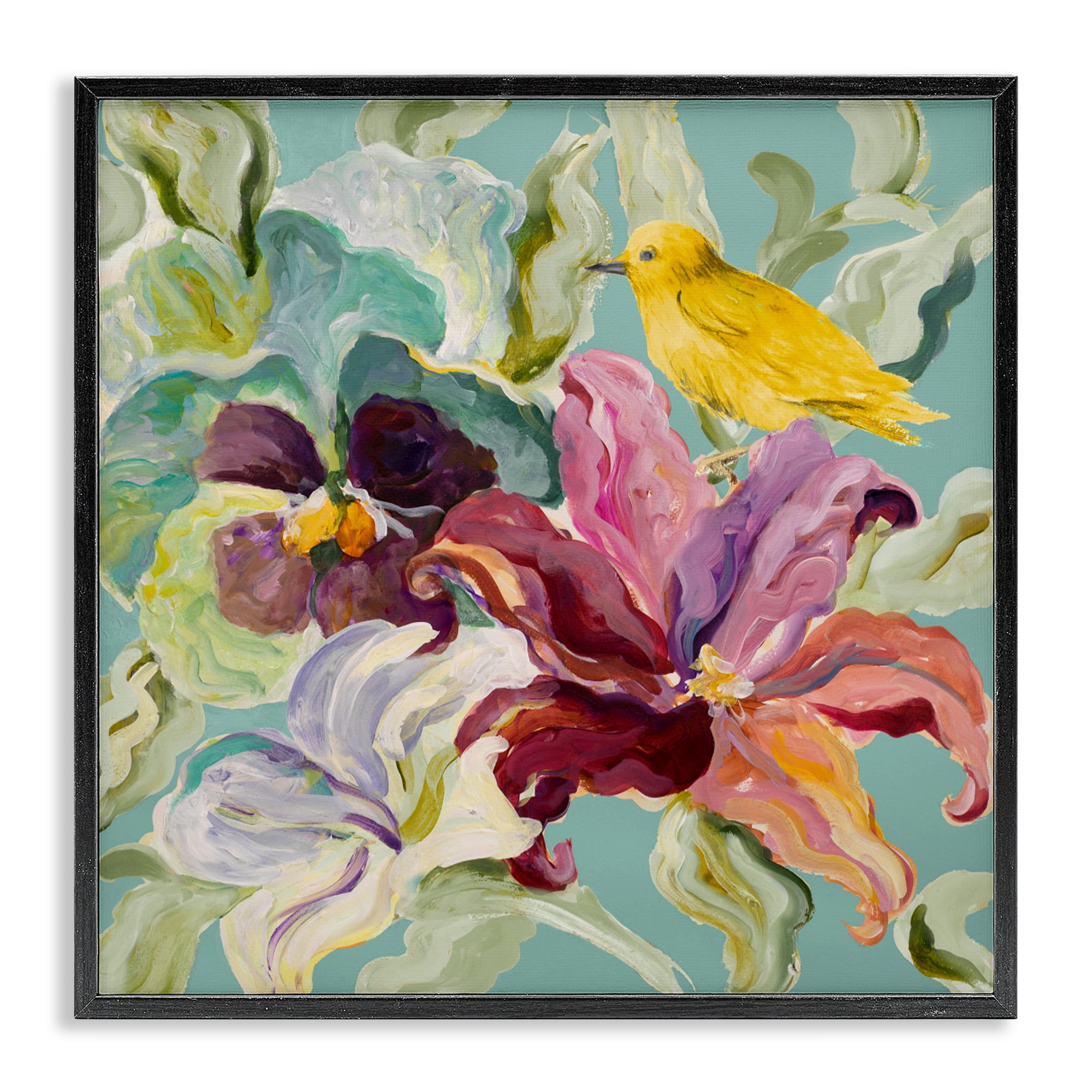 Stupell Industries Lyrical Garden Canary Black Framed Giclee Art, design by Lanie Loreth