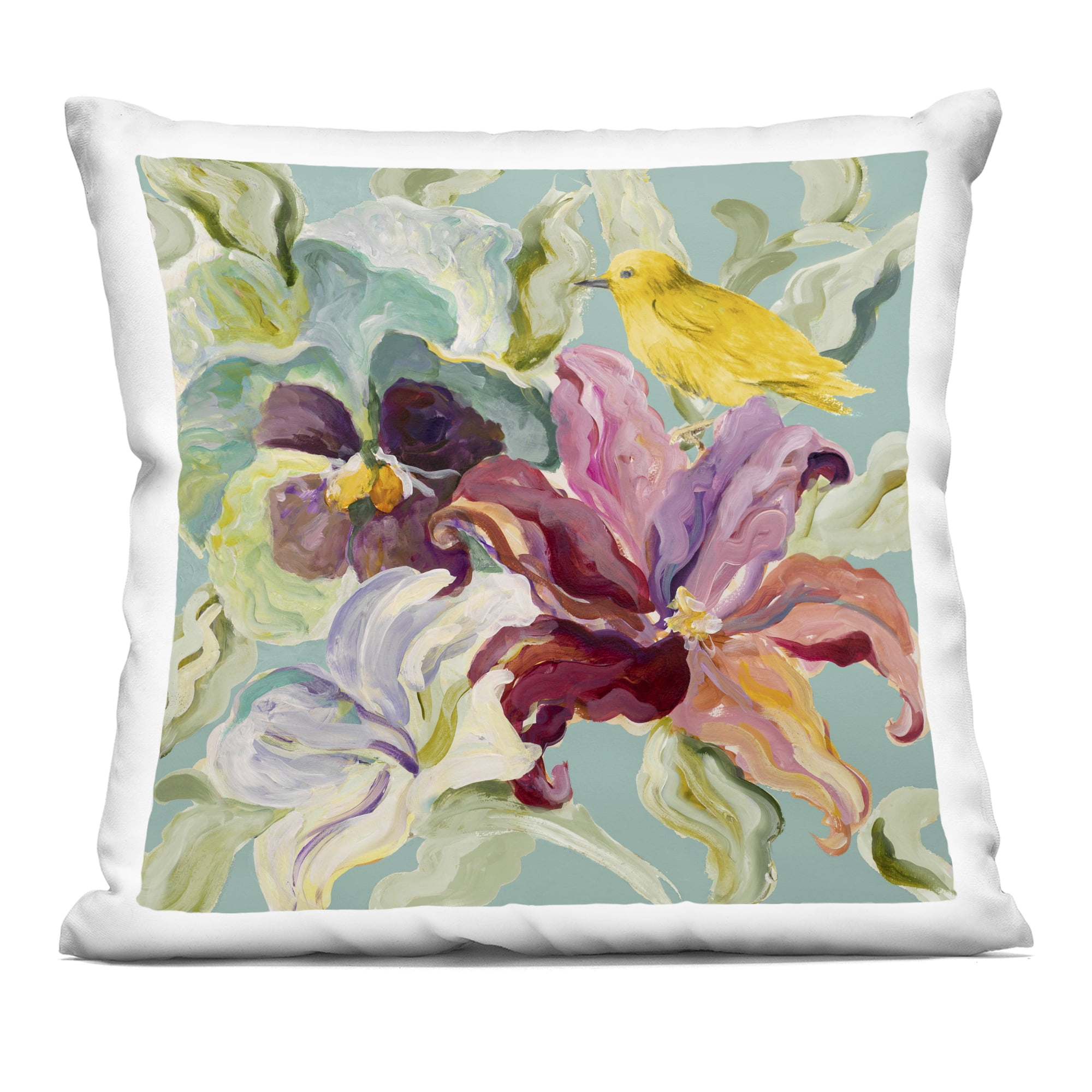 Stupell Industries Lyrical Garden & Canary Decorative Printed Throw Pillow, design by Lanie Loreth