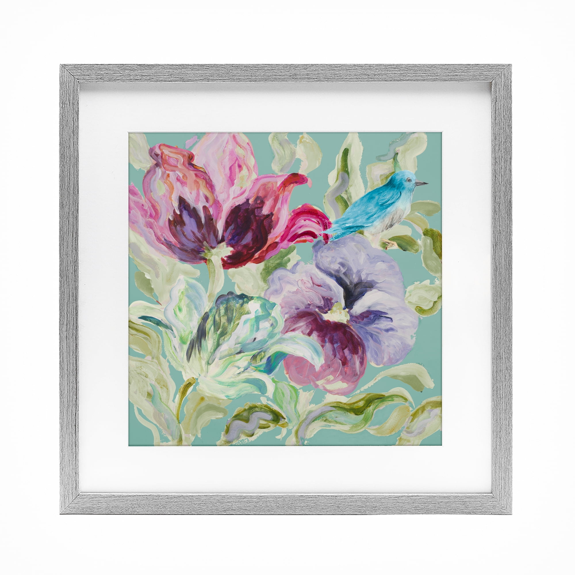 Stupell Industries Lyrical Garden Strokes Gray Framed Print Under Glass, design by Lanie Loreth