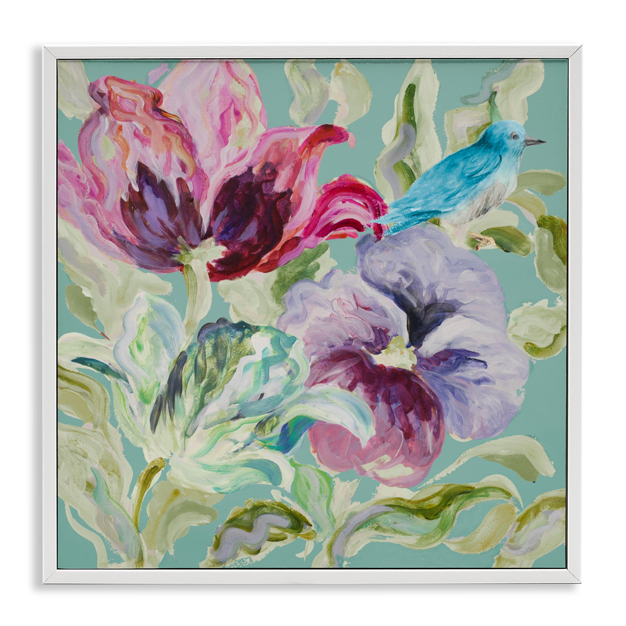 Stupell Industries Lyrical Garden Strokes White Framed Giclee Art, design by Lanie Loreth